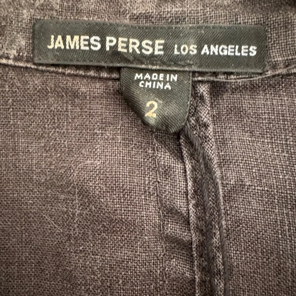 James Perse Women's 100% Linen Double Breasted Blazer Charcoal‎ Grey Size S